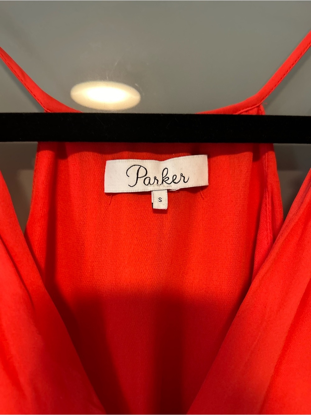 Parker Vibrant Red Slip Dress with Spaghetti Straps
